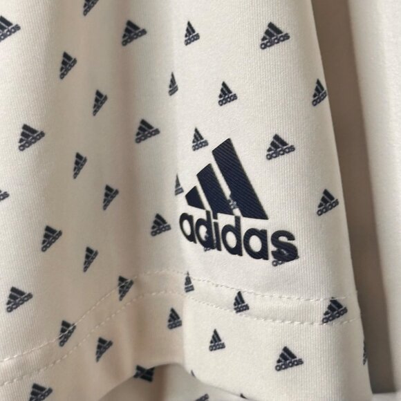 Adidas White Golf Polo Shirt Mens 2XL Performance Business Casual All Over Print - Picture 8 of 9